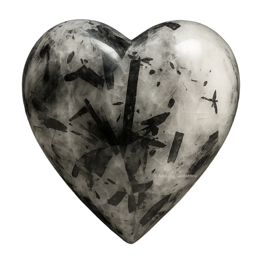 Black Rutilated Quartz Heart