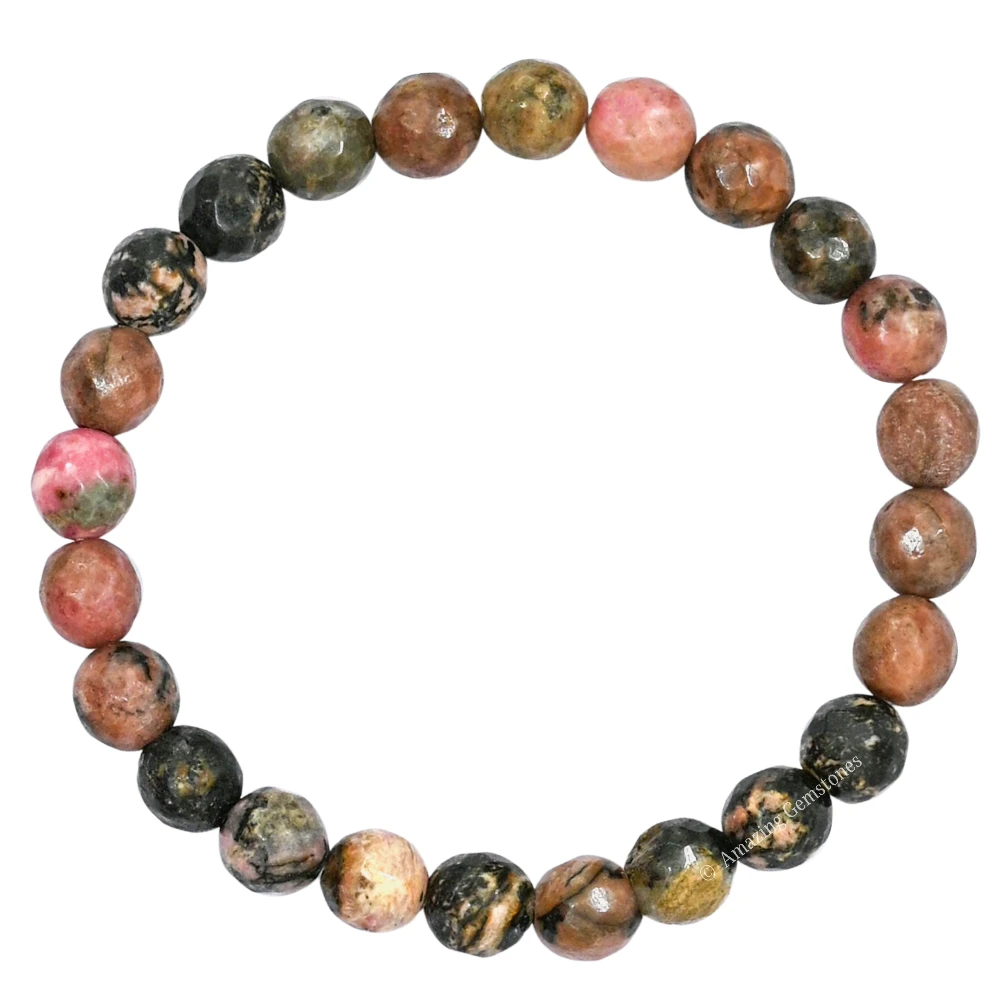Rhodonite Bracelet (Faceted-Stretchable)