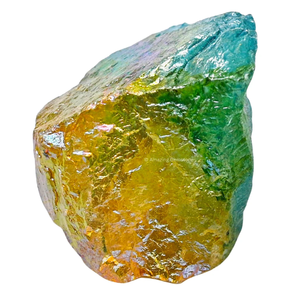 Aqua Apple Tangerine Aura Quartz Raw Crystals (5 Pieces)