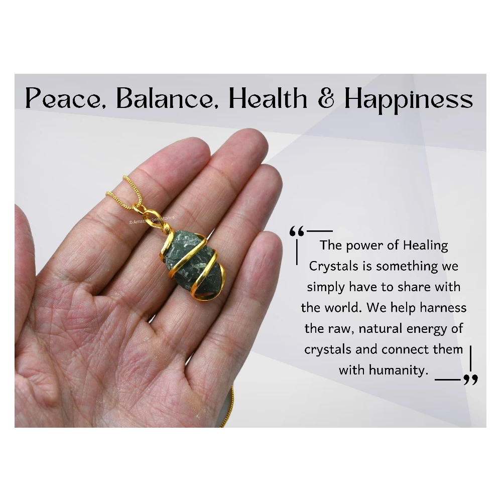 Green Aventurine Necklace - Raw Crystal (Gold)