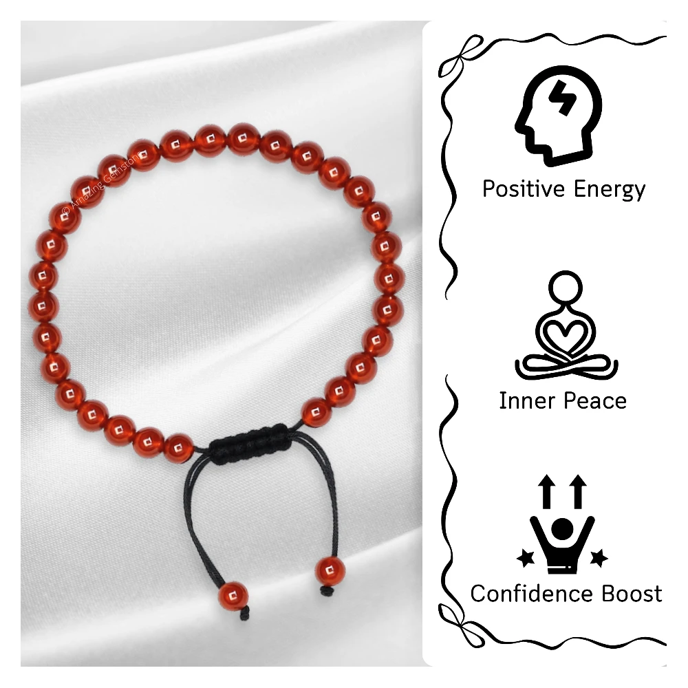 Red Onyx Anklet (Without Knot)