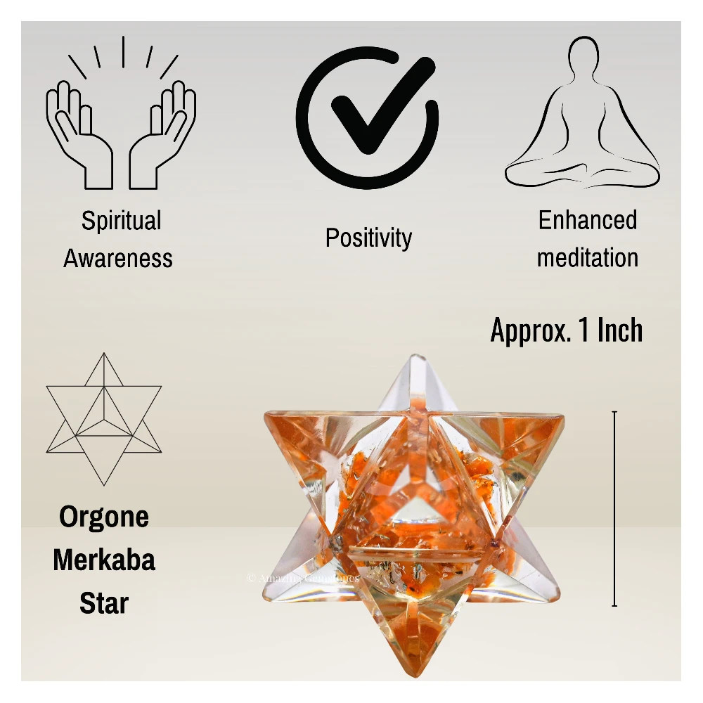 Carnelian Orgone Merkaba - 1 Inch