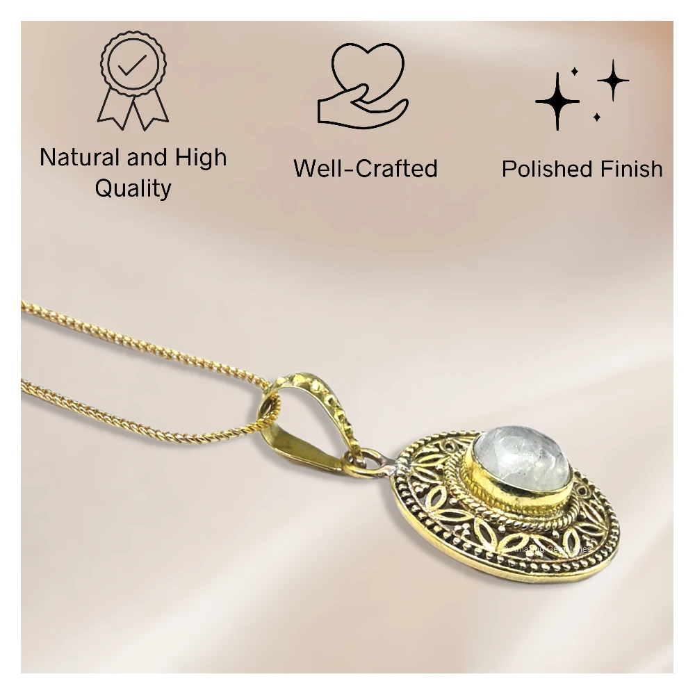Rainbow Moonstone Bead Necklace Premium
