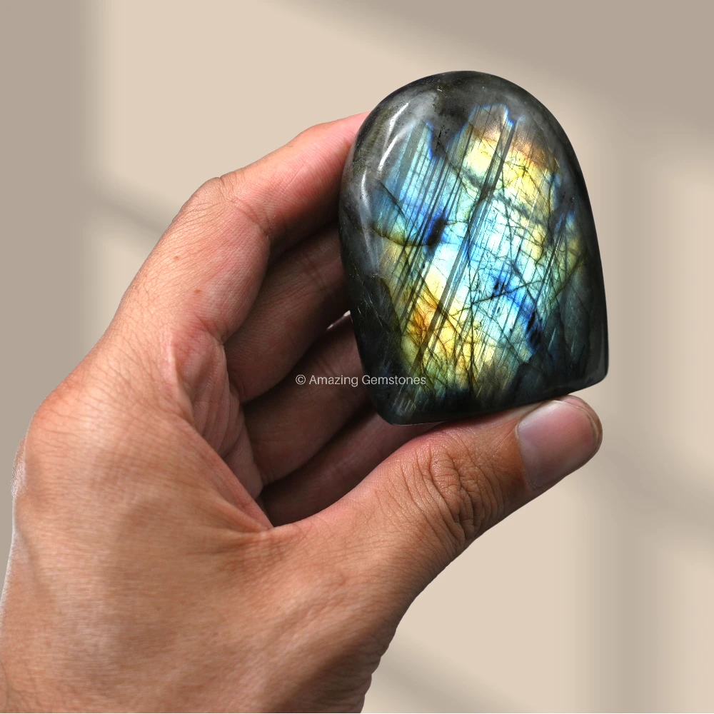 Labradorite Standing Palm Stone (Large)