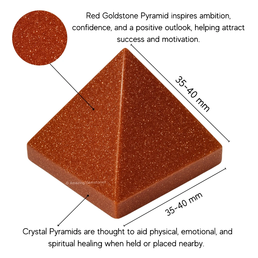 Red Goldstone Pyramid (1.5 Inch)