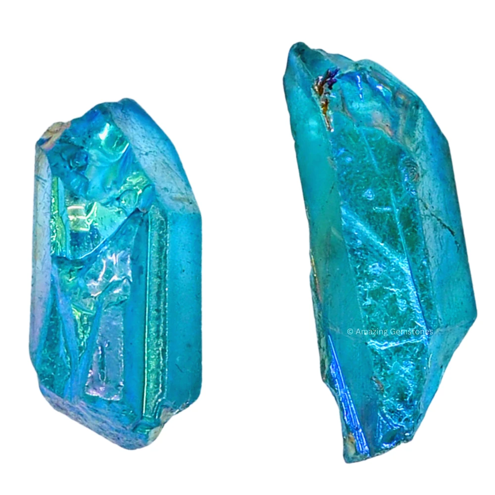 Aqua Aura Quartz Raw Crystal Points (1 LB)