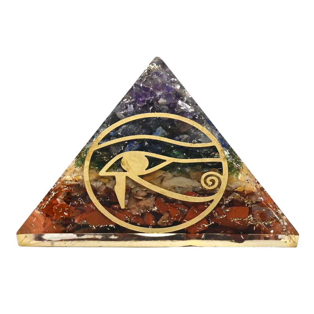 Natural Chakra Orgone Pyramid - Eye of Horus