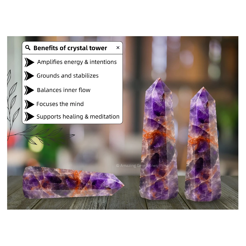 Amethyst Chevron Tower (3"-4" Inch)