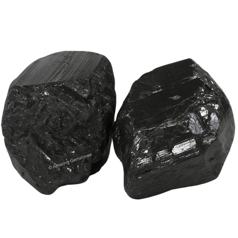 Black Tourmaline Raw Crystals (2 Pieces)