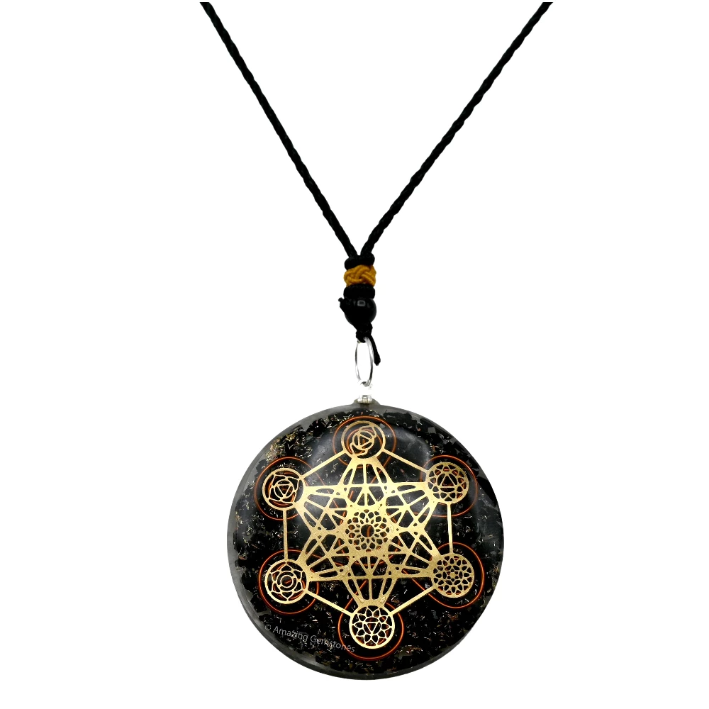 Black Tourmaline Orgone Necklace - Metatron Chakra