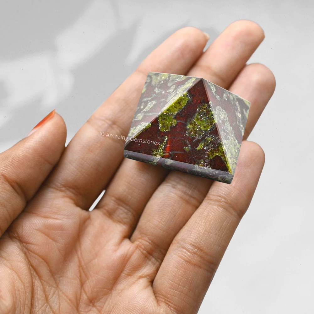 Dragon Bloodstone Pyramid (1 Inch)