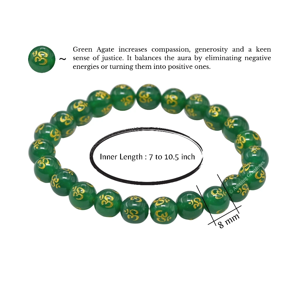 Green Agate OM Bracelet (Strechable)