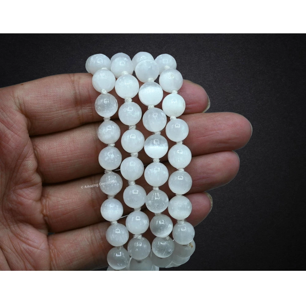 Selenite Mala (Hand Knotted)