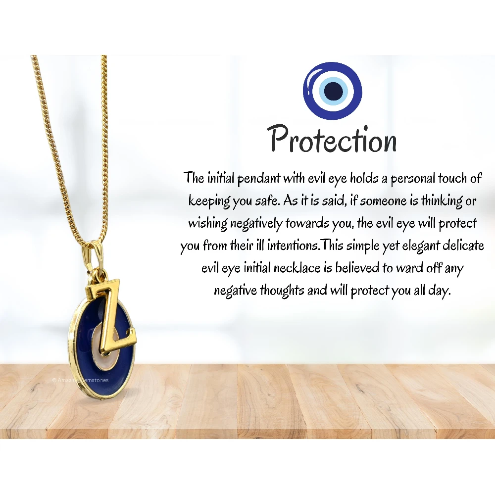 Evil Eye Pendant Necklace with Z Initial