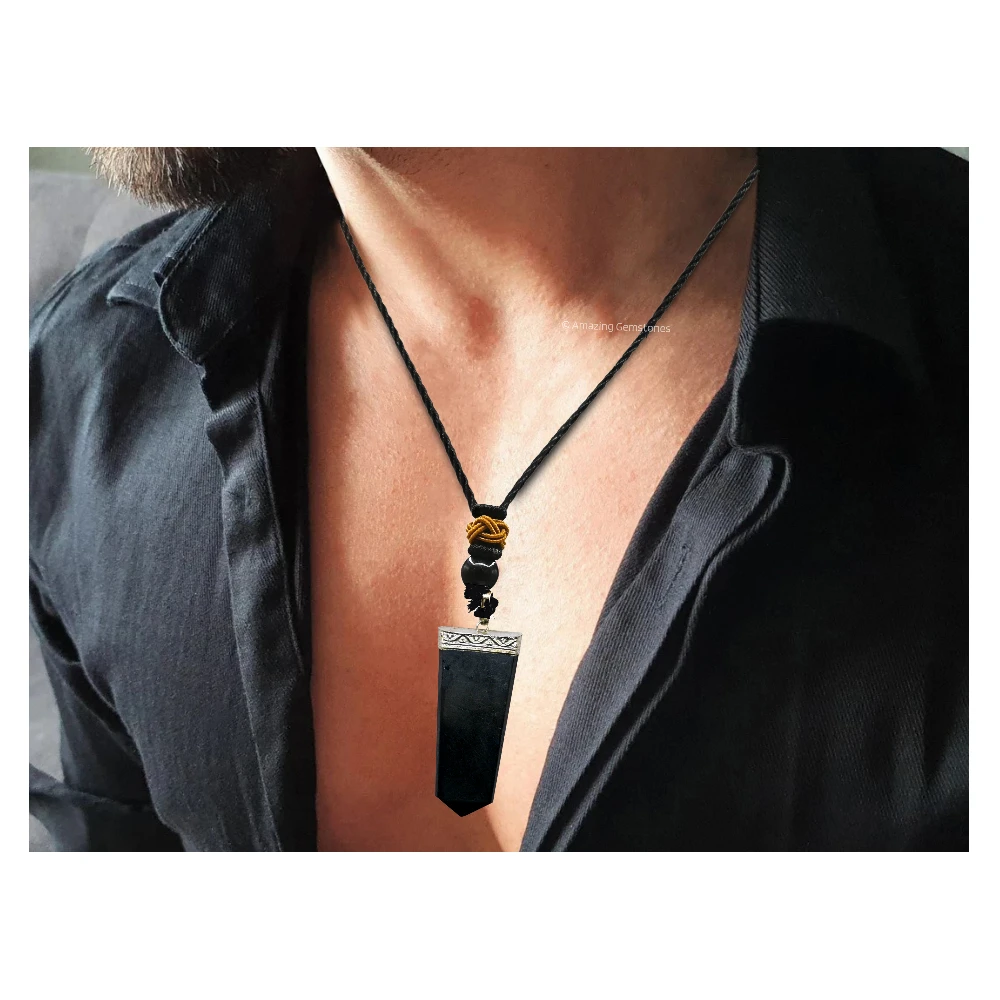 Shungite Necklace - Flat Pencil