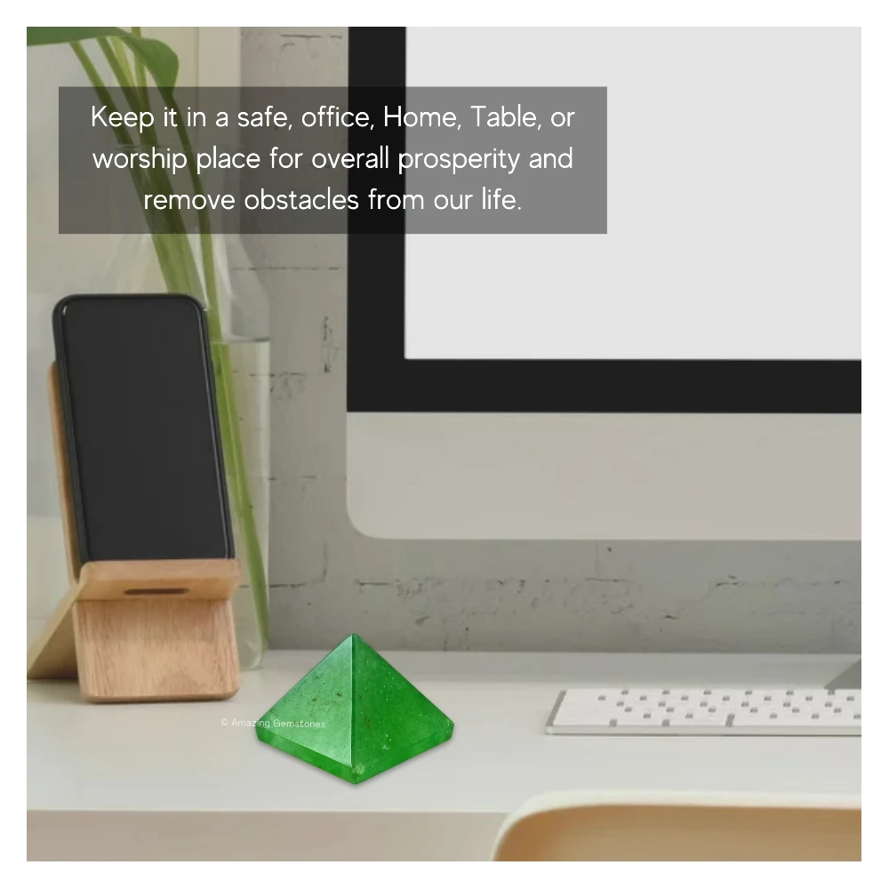 Green Strawberry Quartz Pyramid (1 Inch)
