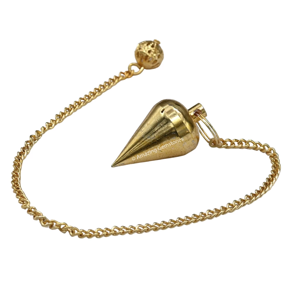 Copper Metal Pendulum - Gold Dome Cone (MP95)