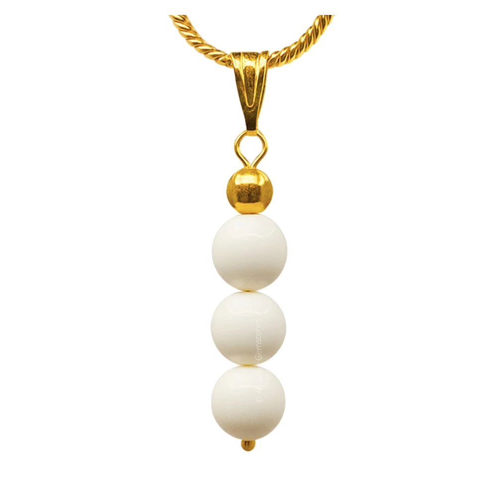 Mother of Pearl Bead Pendant (Gold)