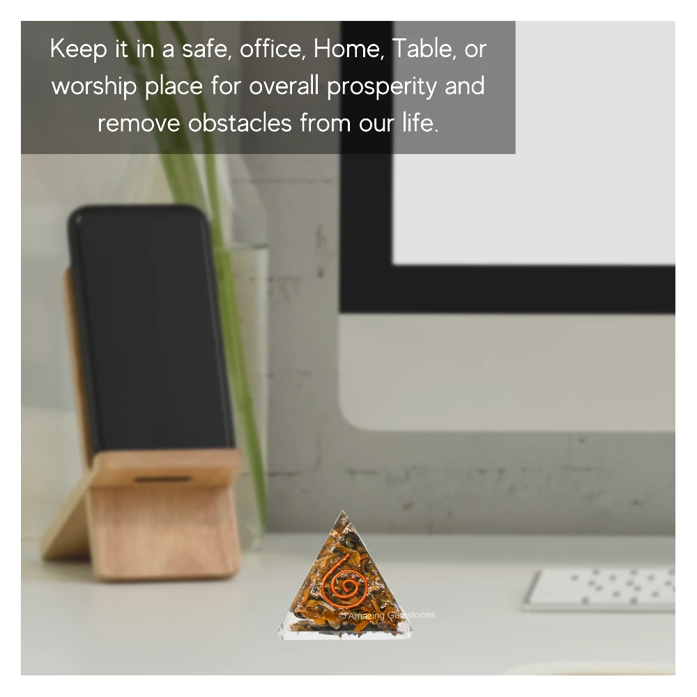 Tiger Eye Orgone Pyramid - Mini