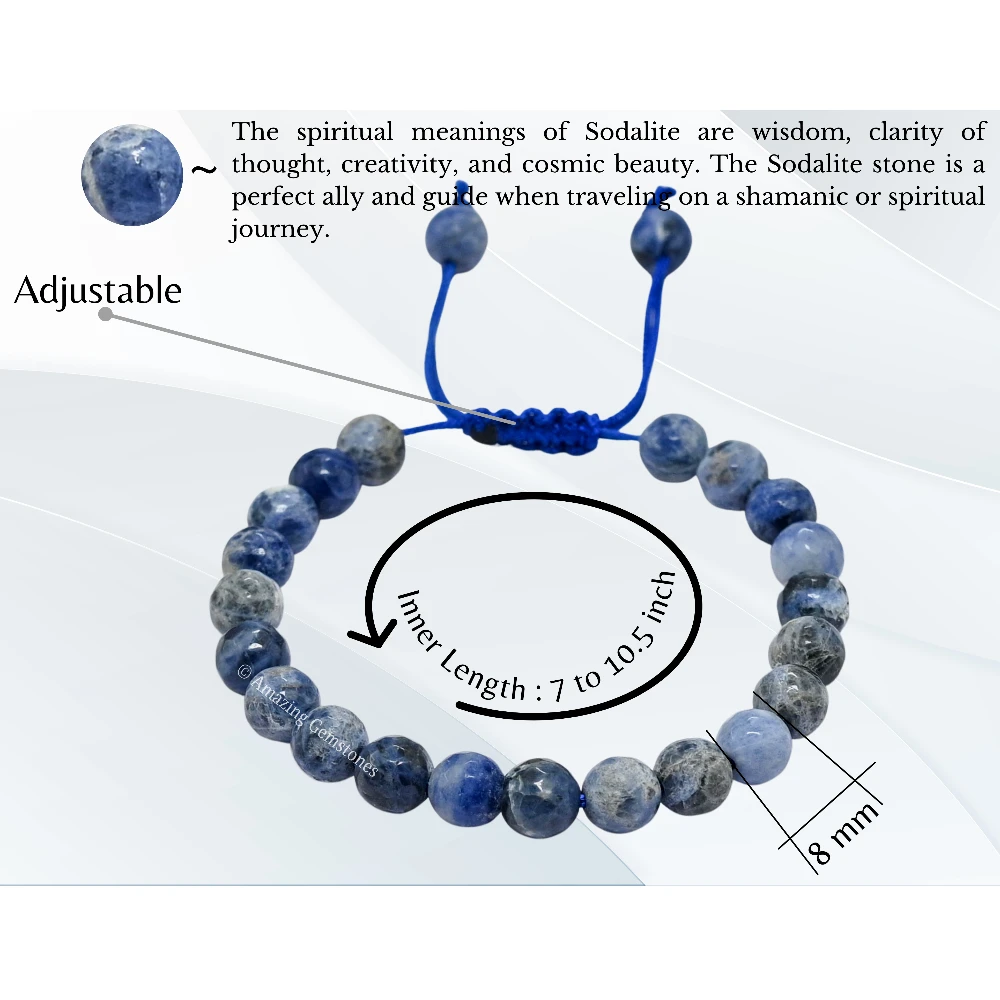 Sodalite Bracelet (Faceted-Adjustable)