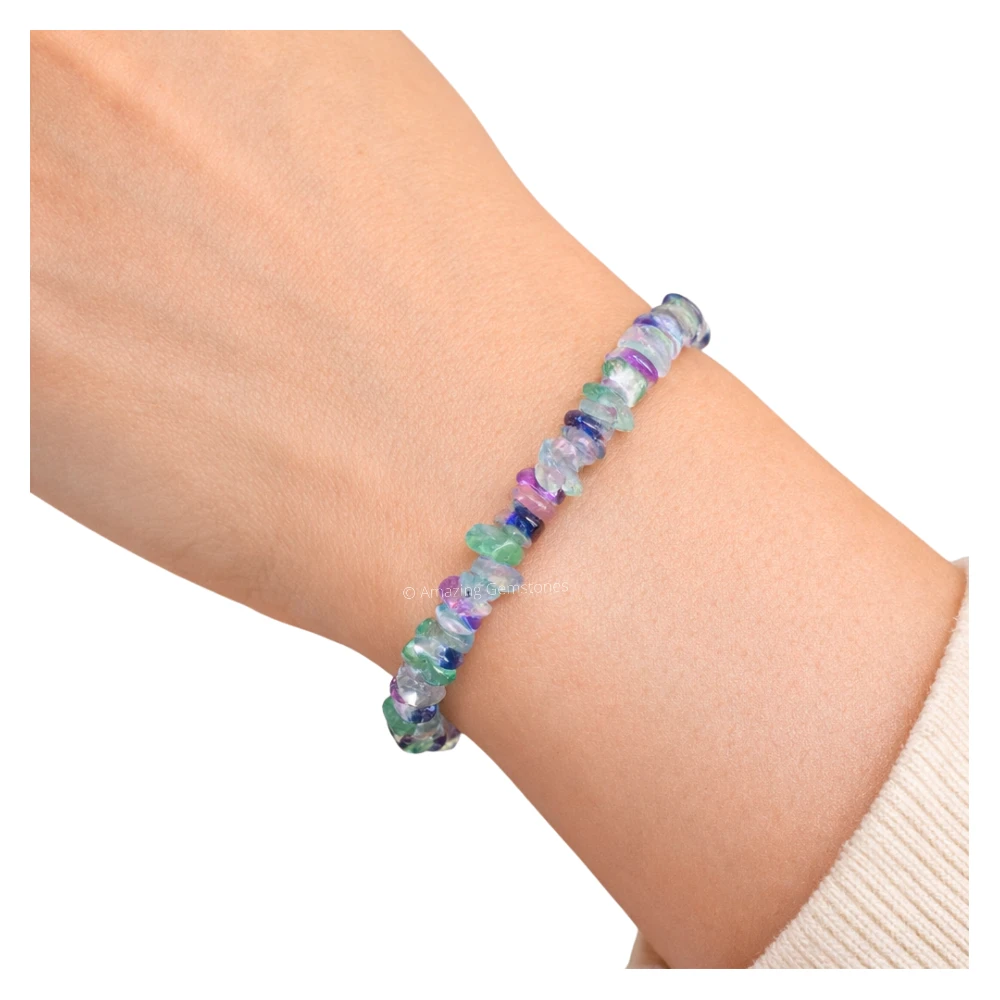 Multi Fluorite Chips Bracelet