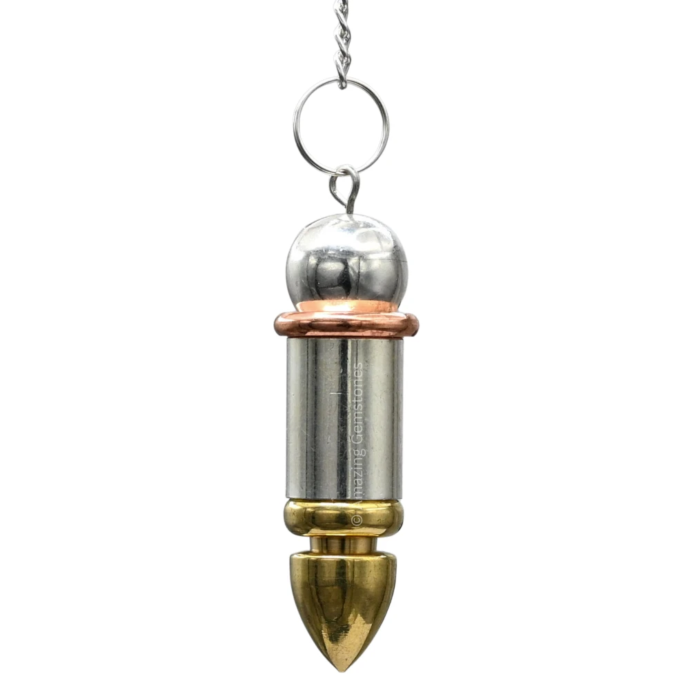 Copper Metal Pendulum - Gold Silver Copper 4 Piece Bullet (MP84)