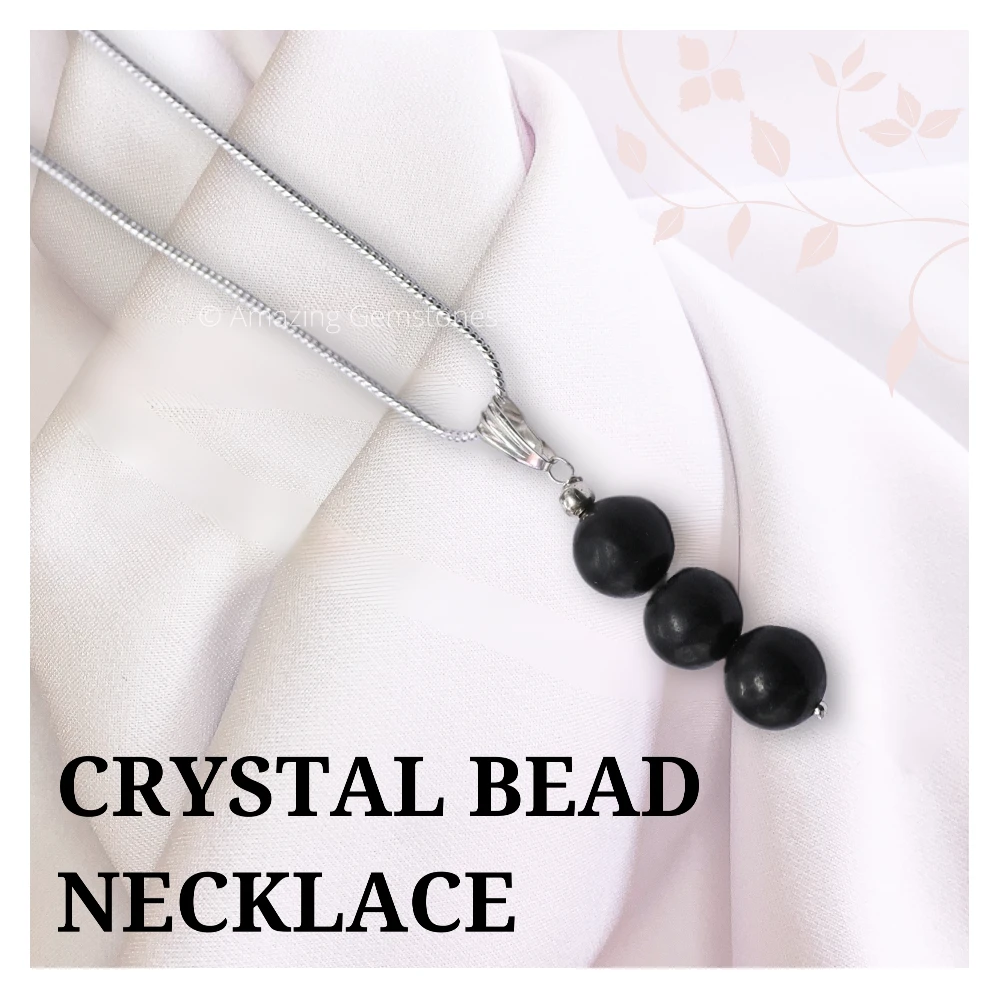 Shungite Bead Pendant (Silver)
