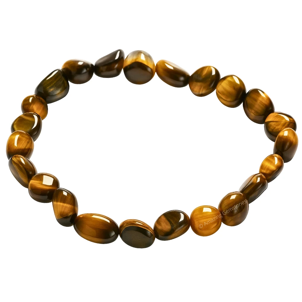 Tiger Eye Tumbled Stone Bracelet (Stretchable)