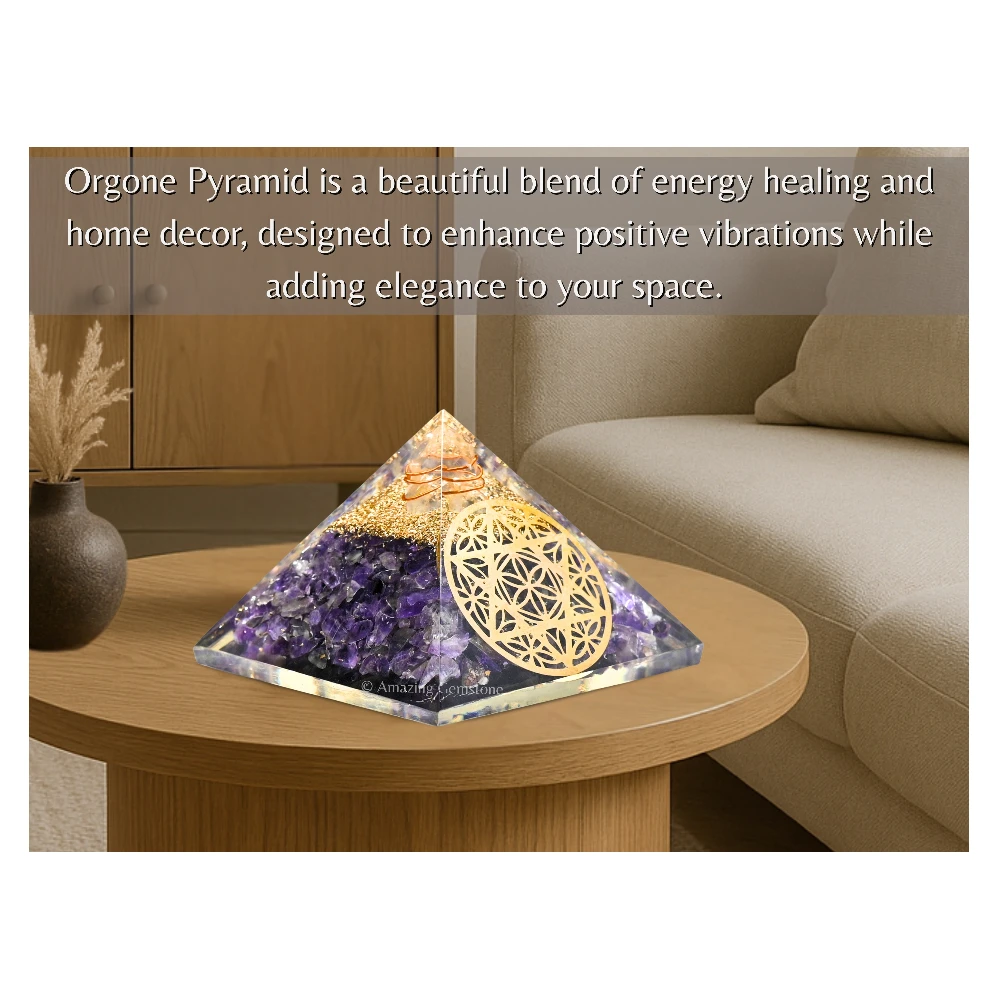 Amethyst Orgone Pyramid - Star of David