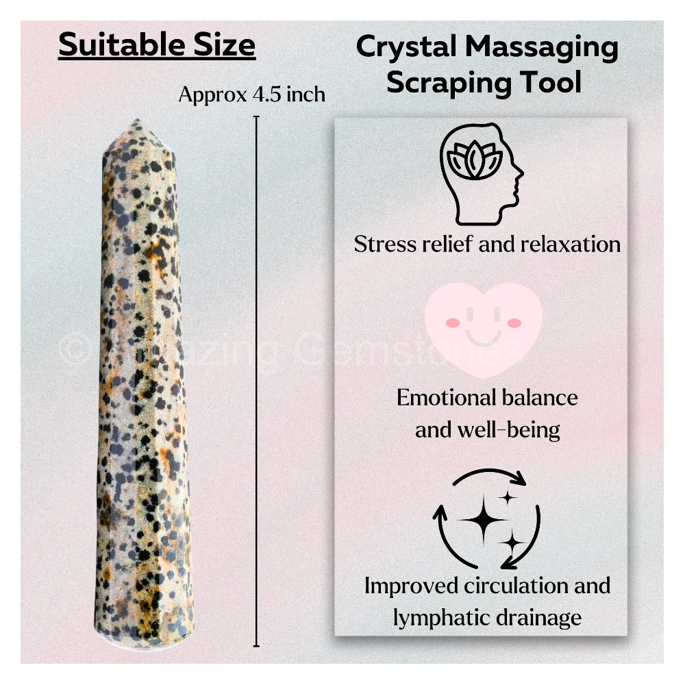 Dalmatian Jasper Wand (Faceted)