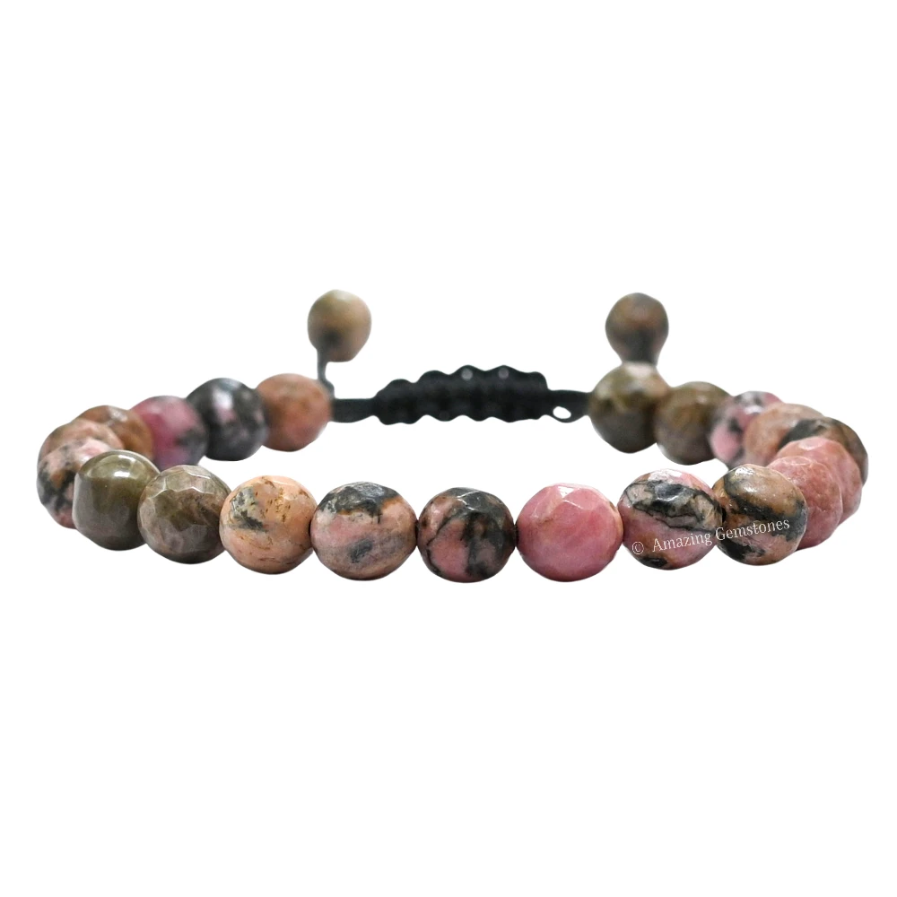 Rhodonite Bracelet (Faceted-Adjustable)