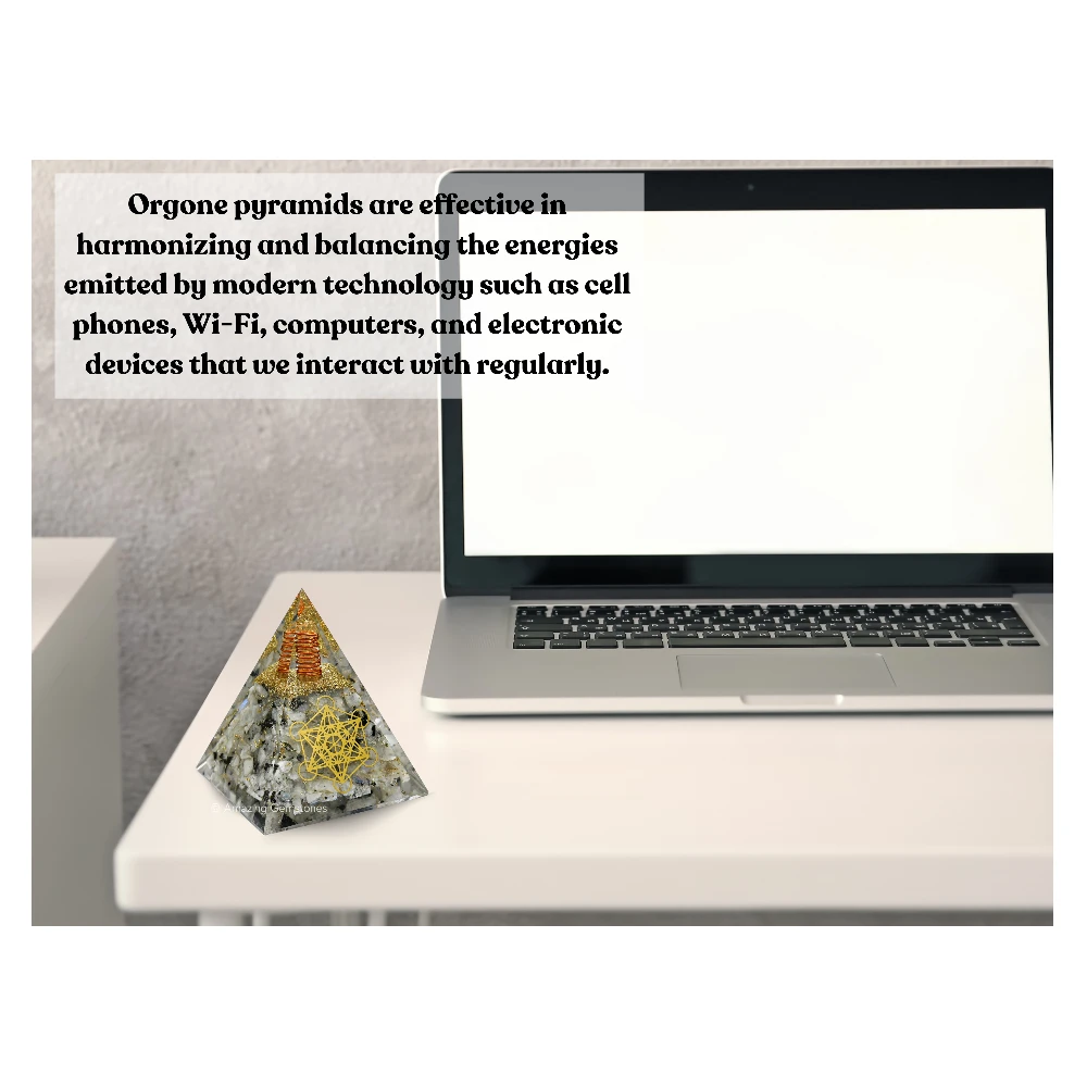 Rainbow Moonstone Orgone Pyramid - 70 mm