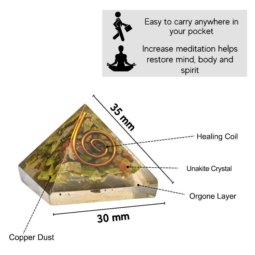Unakite Orgone Pyramid - Mini