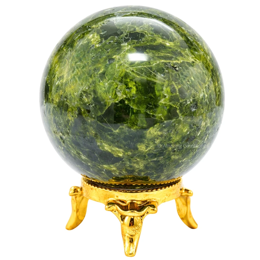 Green Tourmaline In Matrix Sphere (2 Inch)