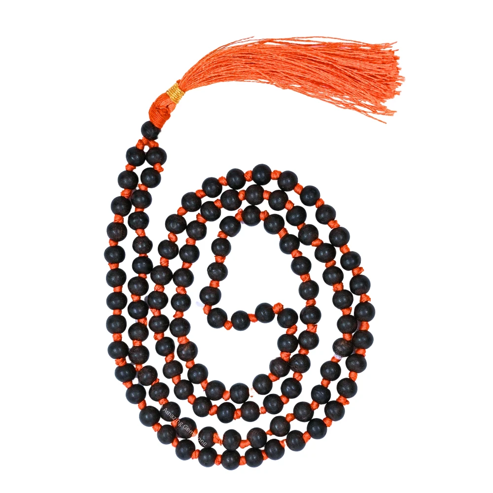Karungali Mala - 6mm Ebony Wood Beads (Hand Knotted)