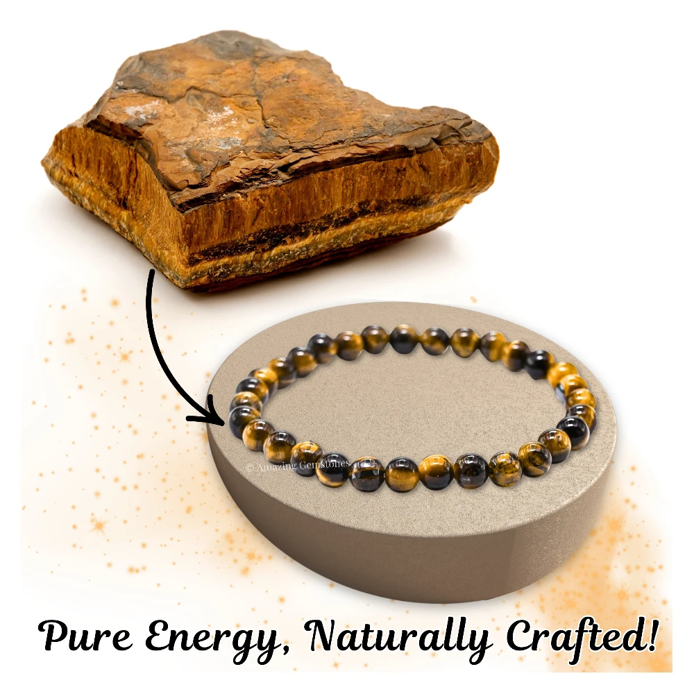Tiger Eye Healing Crystal Bracelets - 6mm Beads