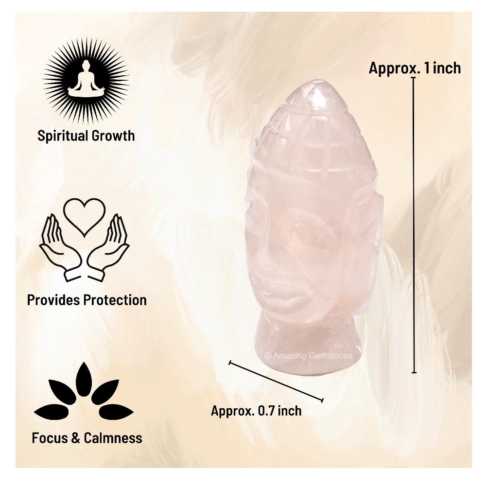 Rose Quartz Buddha Head