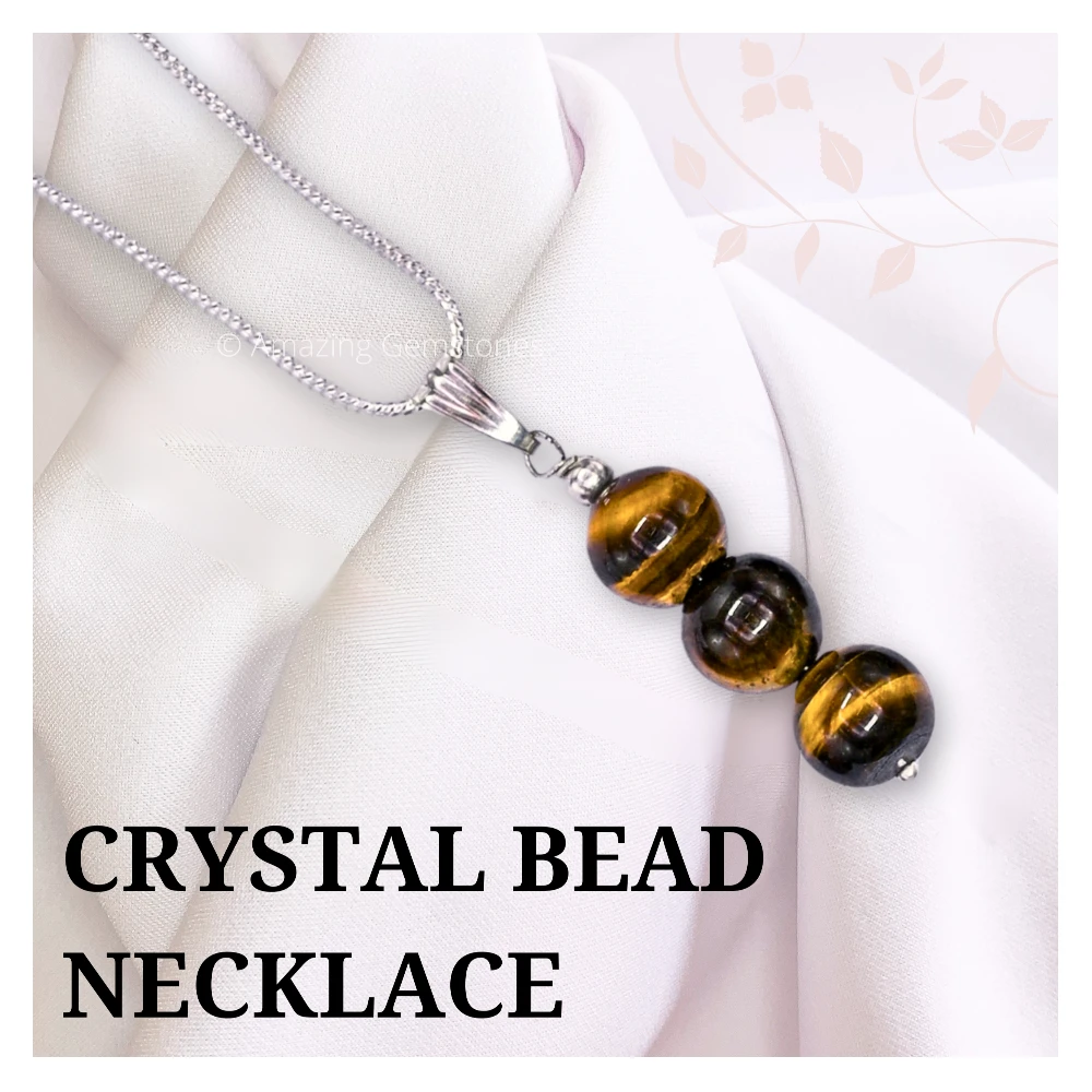 Tiger Eye Bead Pendant (Silver)
