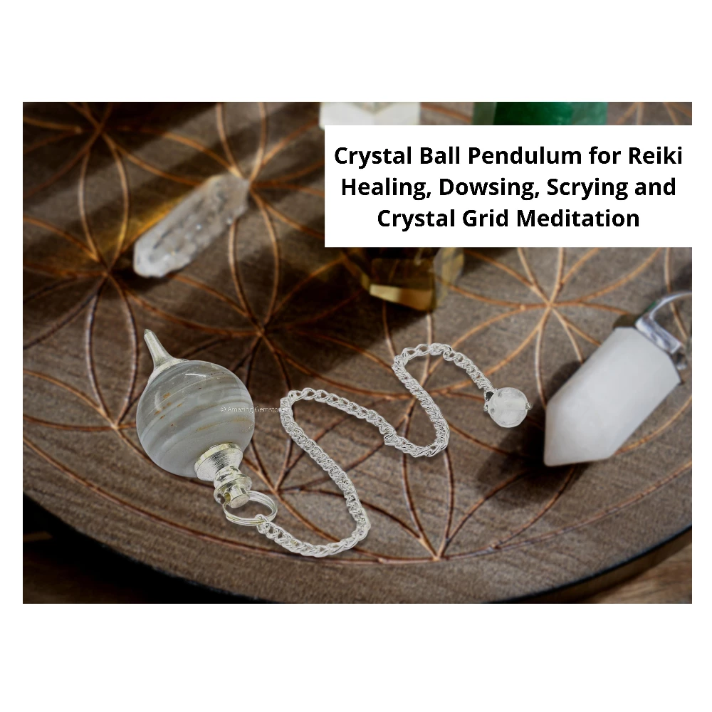 Lace Agate Ball Pendulum