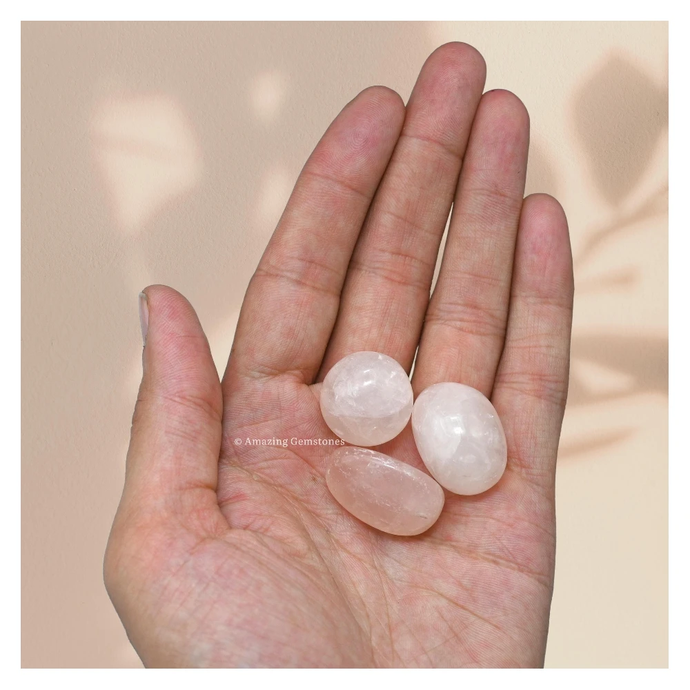 Tumbled Rose Quartz Crystals Stones (1 oz)