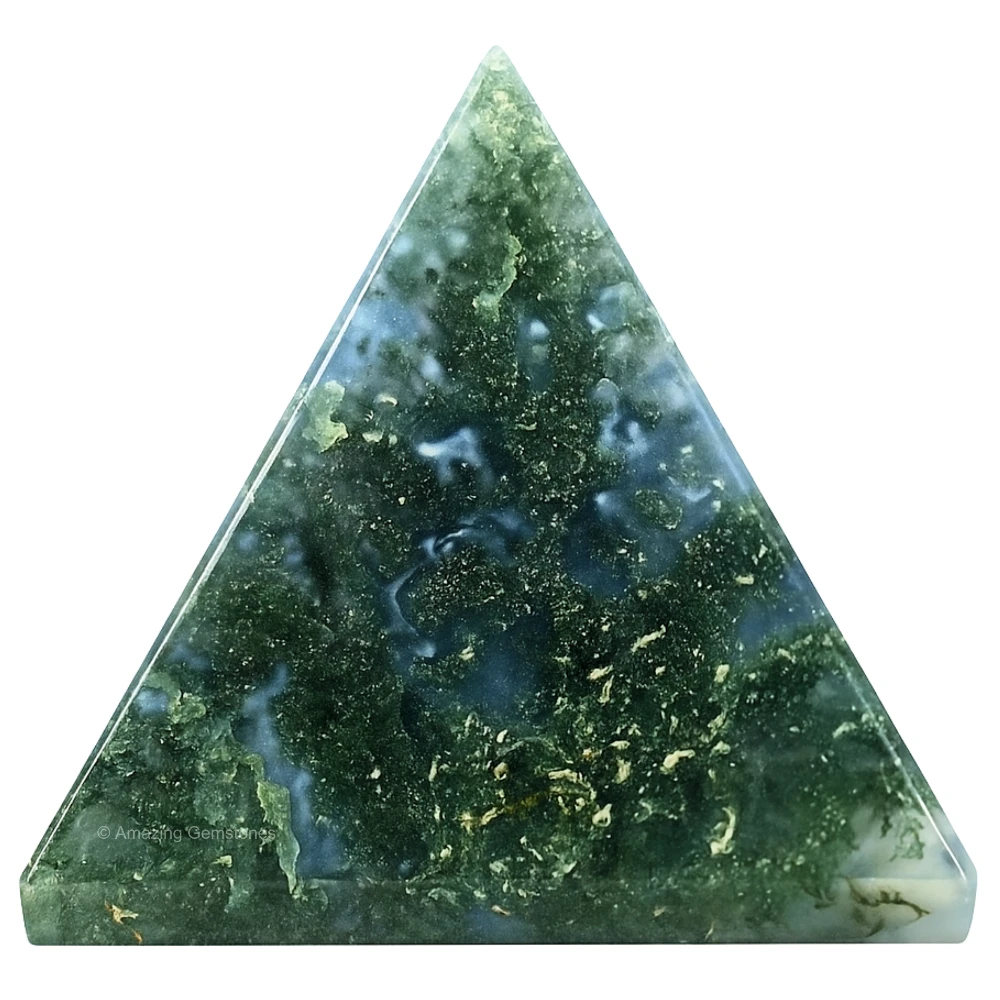 Moss Agate Pyramid (1 Inch)