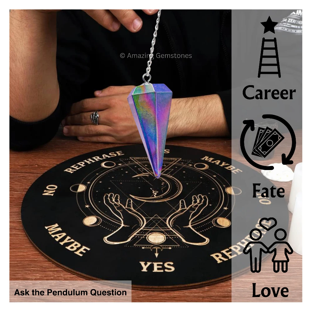 Amethyst Aura Quartz Pendulum