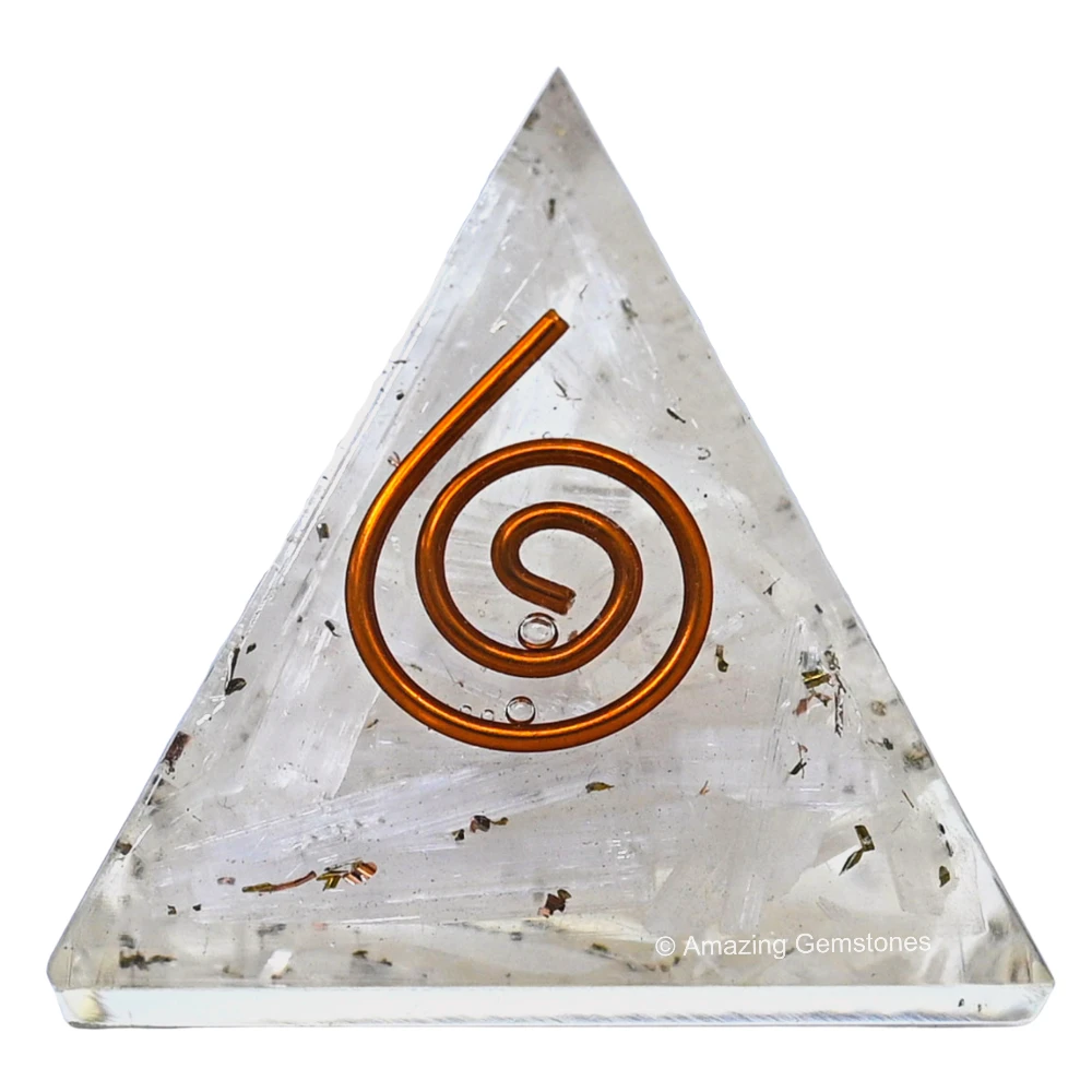 Selenite Orgone Pyramid - Mini