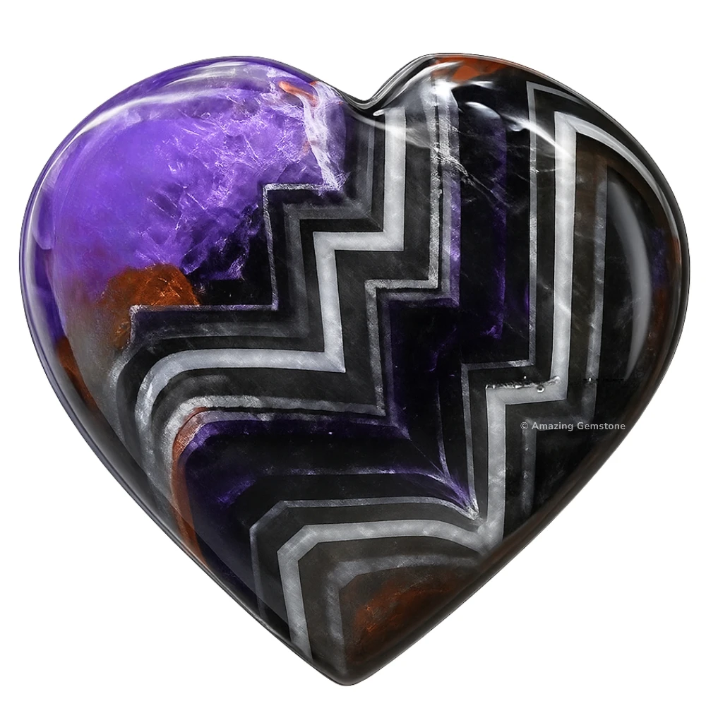 Amethyst Chevron Heart (Pack of 2)