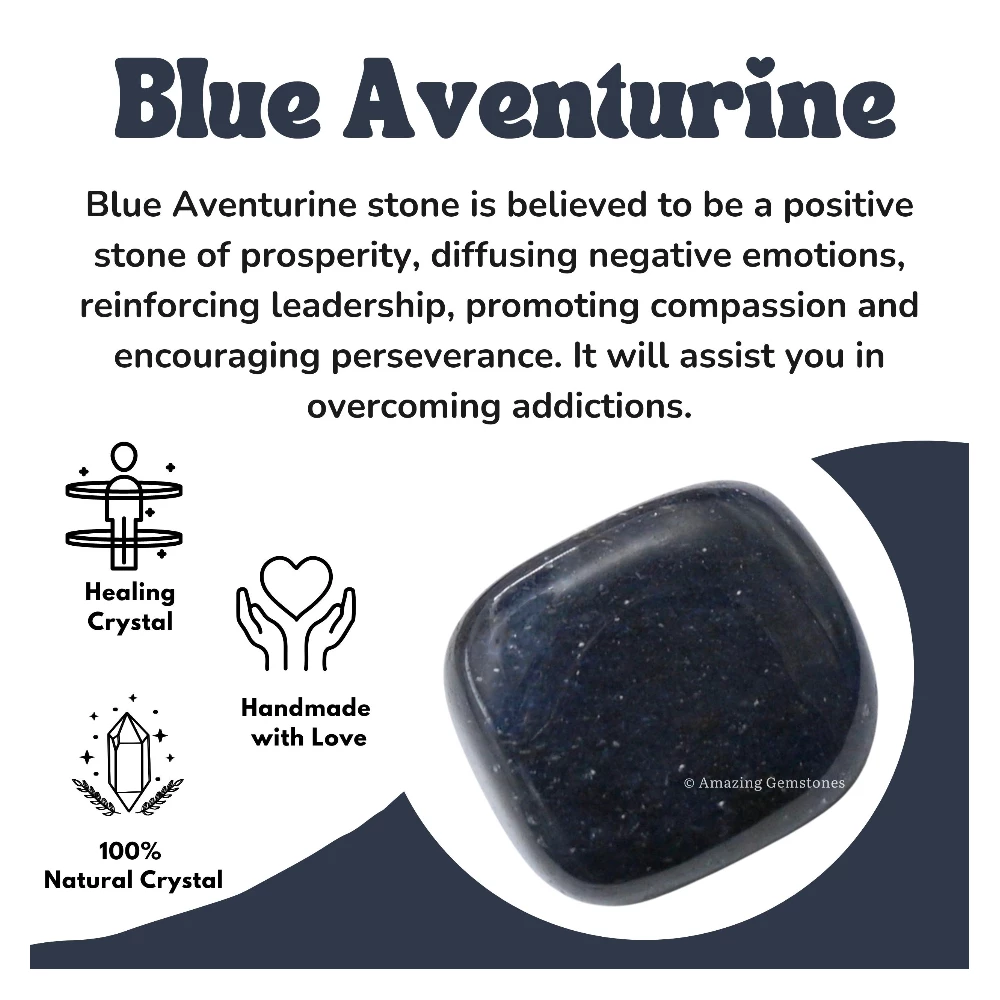 Tumbled Blue Aventurine Crystals Stones (1 oz)