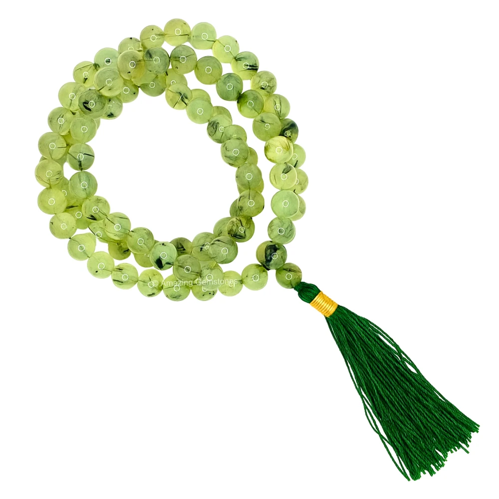 Prehnite Mala (Without Knot)