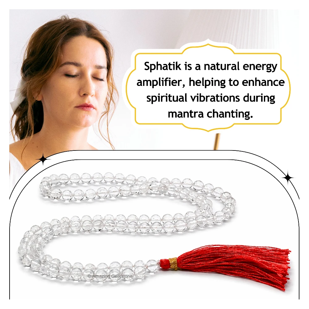 Sphatik Mala - B Grade 6mm Beads (Hand Knotted)