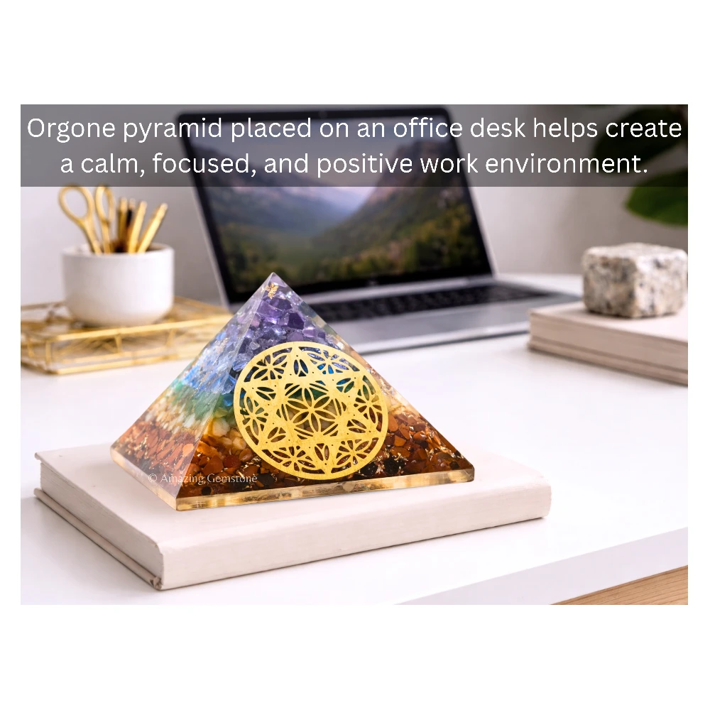 Natural Chakra Orgone Pyramid - Star of David