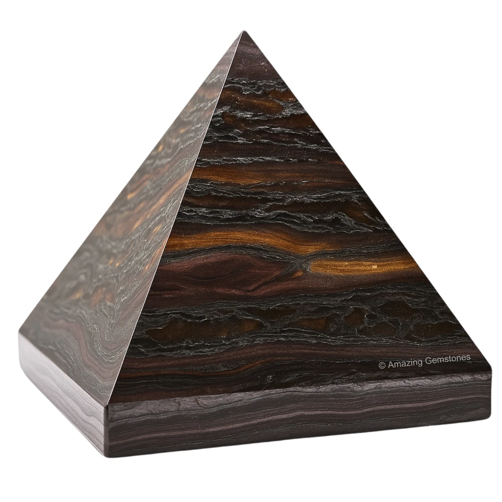 Iron Tiger Eye Pyramid (1.5 Inch)