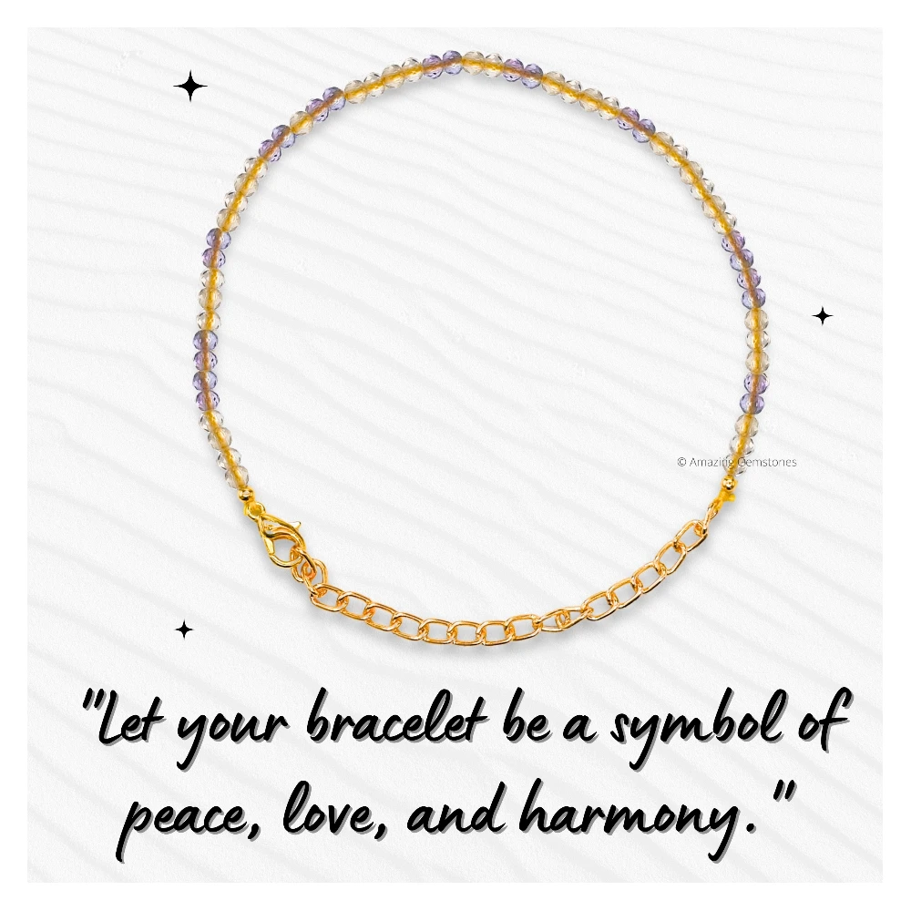 Yellow Fluorite Crystal Bracelet - 2mm Faceted Bead (Gold)